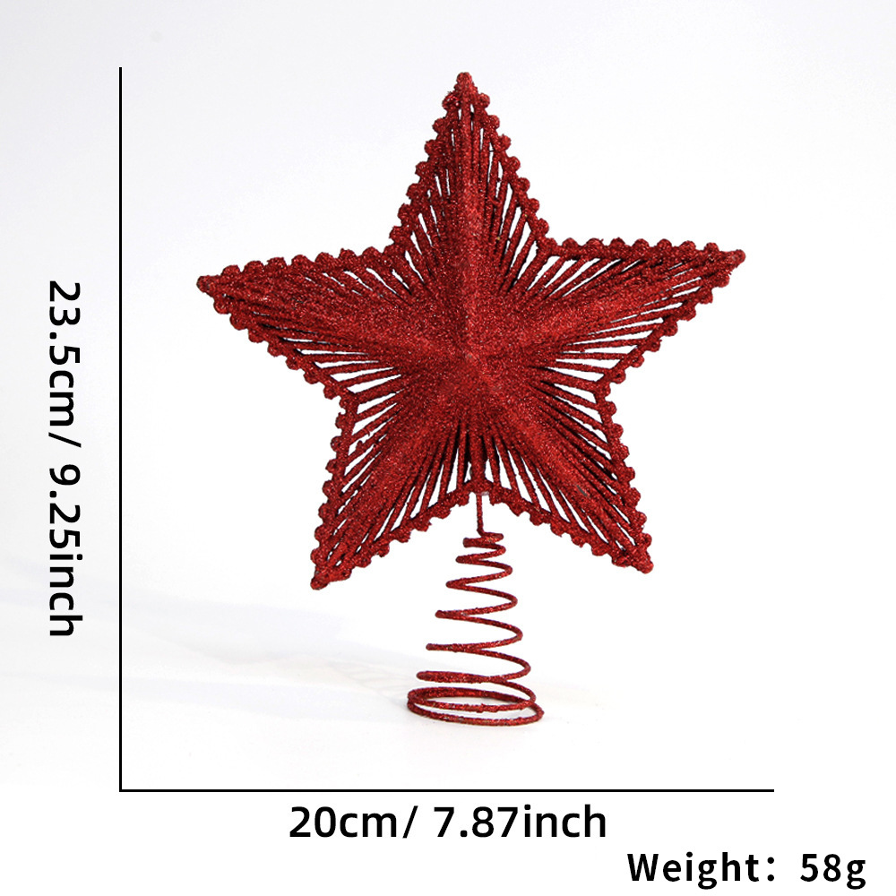 El árbol de Navidad rojo con cinco puntas
