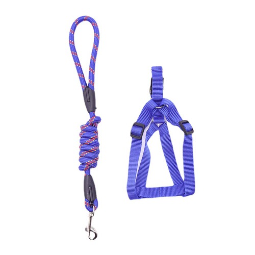 Factory direct sales dog leash, fine-grained round rope, adjustable dog leash, chest and back, pet supplies wholesale