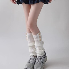 針織護腿襪套y2k千禧風腿套日系jk辣妹堆堆襪復古條紋小腿襪腳套