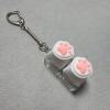 Two-button transparent shell-white cat claw-snake bone chain
