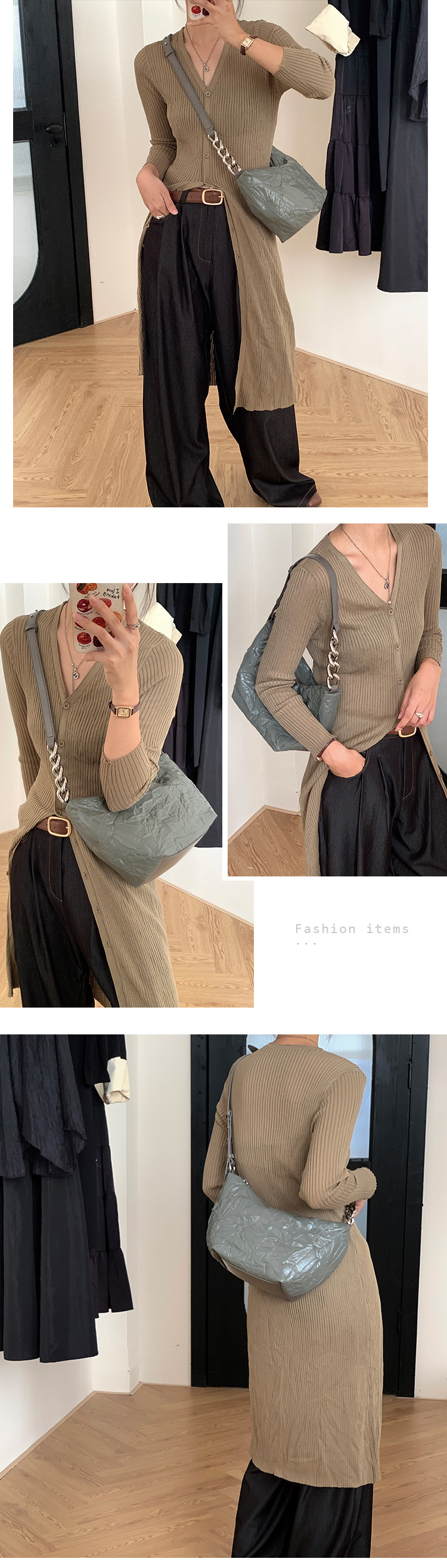 Hand Grab Muster Echtes Leder frauen mit Erweiterte Sinn, einfache und Große Kapazität Unterarm 2024 Neue Knödel_voghion.com