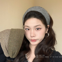 老钱风针织宽边发箍女高颅顶头箍发卡高级感卡子发捆秋冬头饰发饰