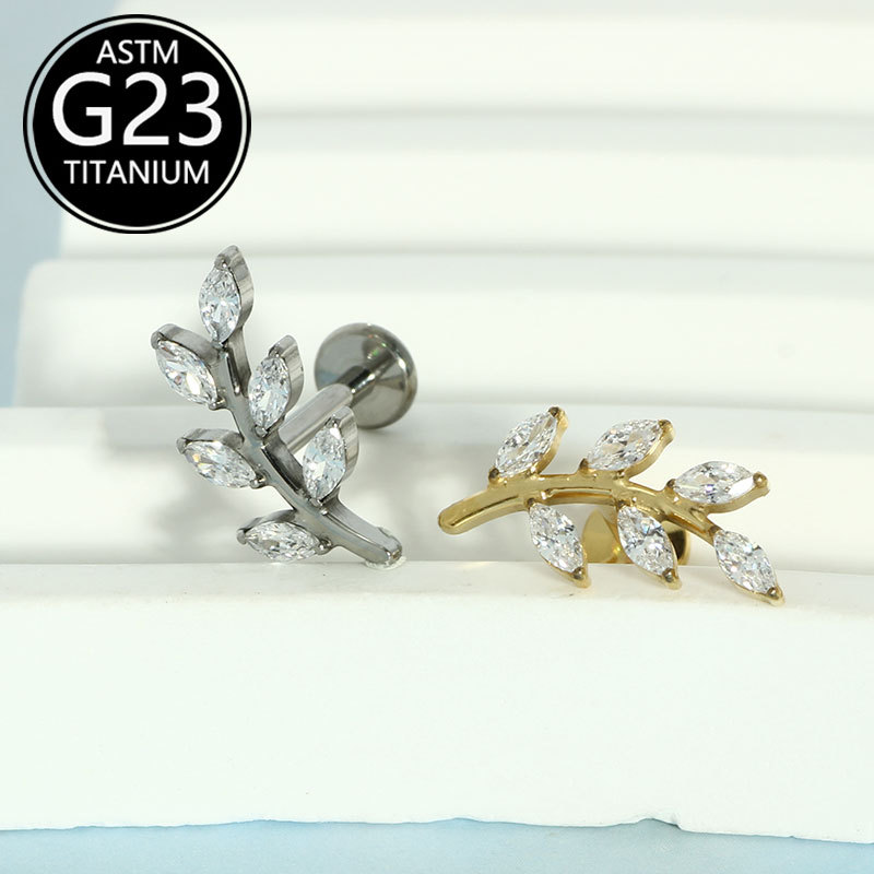 Labret piercing jewelry detail image