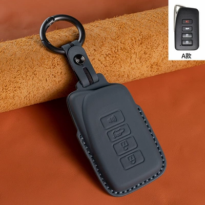 Car key bag cowhide Lexus key case - type-a-grey-4-keys