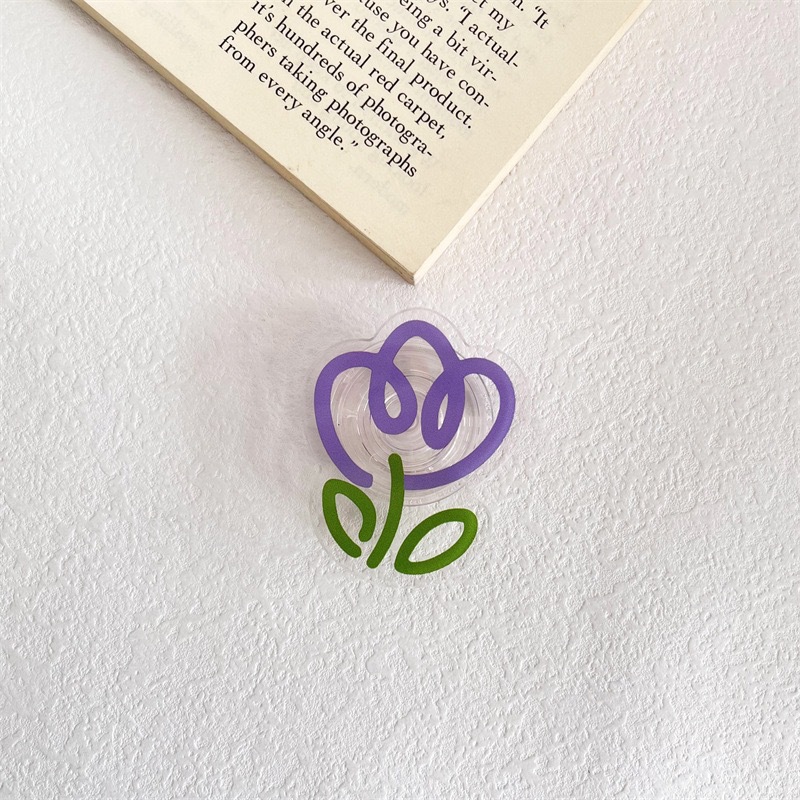 보라색 튤립 투명 스탠드