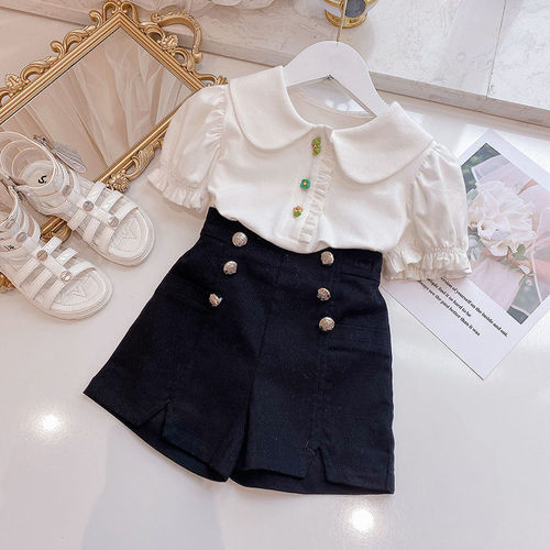 Women's Summer Outfit Set Short Sleeve Streetwear Super Cool Sister Two-Piece Fashion Trendy Large Children Yu Kang