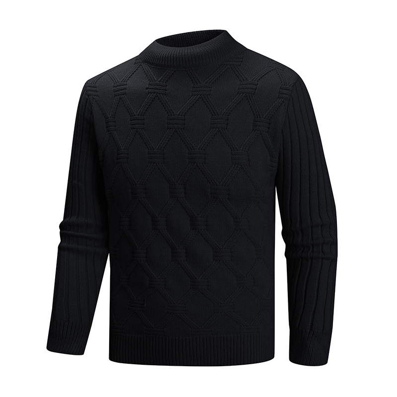Men's Clothing Men's Soft Knit Sweater Winter Casual Cable Knit Pullover Round Neck Loose Fit Long Sleeve Top For Teens & Youth_voghion.com
