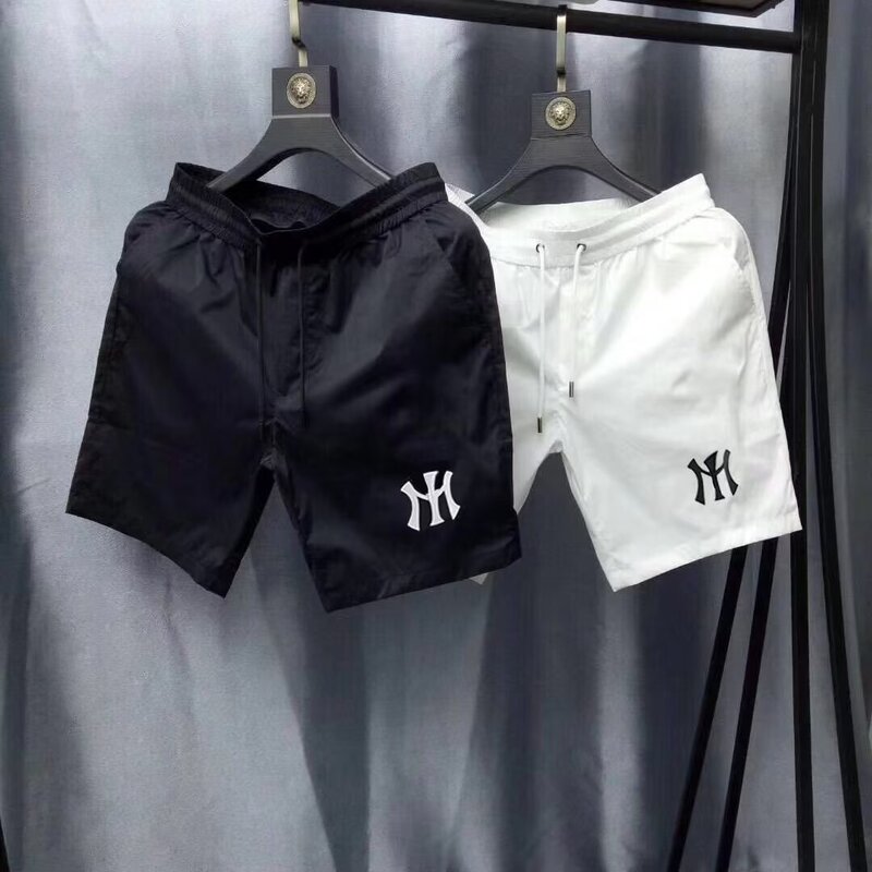 Ice Silk Quick-drying Shorts Men's Three-part Pants Trendy Brand Internet Popular Beach Pants Social Spirit Guy Embroidered Mid-length Pants Large Pants