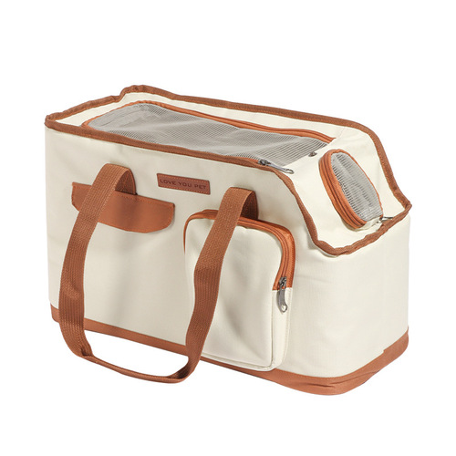Leyoupai three-dimensional baguette-shaped cat bag, tote bag with exposed head, small dog portable cross-body pet bag