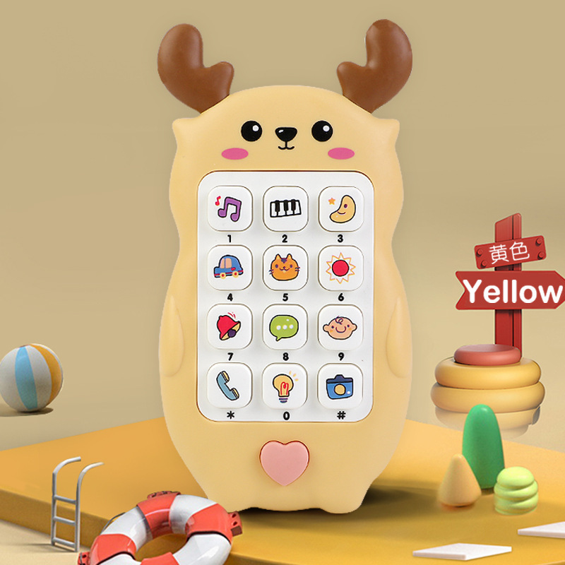 Juguetes de teléfono móvil de simulación de dibujos animados para niños, juguetes educativos de educación temprana, música, modelo de teléfono multifunción, venta al por mayor transfronteriza