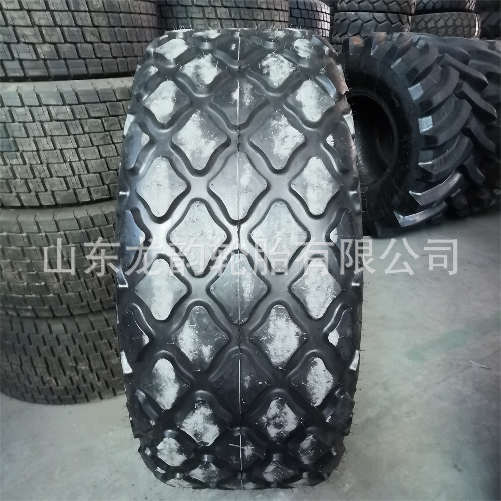 正品三角牌压路机轮胎23.1-26 高耐磨E-7菠萝点花纹工程轮胎