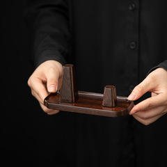 Black Ebony Tea Pot Drying Rack, Solid Wood Lid Rest with Magnetic Holder, Teapot Stand, Yixing Purple Clay Pot Accessory, Tea Ceremony Essential Decorative Item