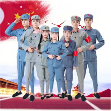 儿童小红军演出服套装国庆合唱表演服厂家直销红军长征舞台剧服装