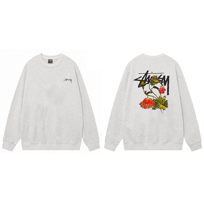 Stussy 斯图西秋冬美式卫衣男女经典字母印花黑8骰子长袖圆领外套|undefined