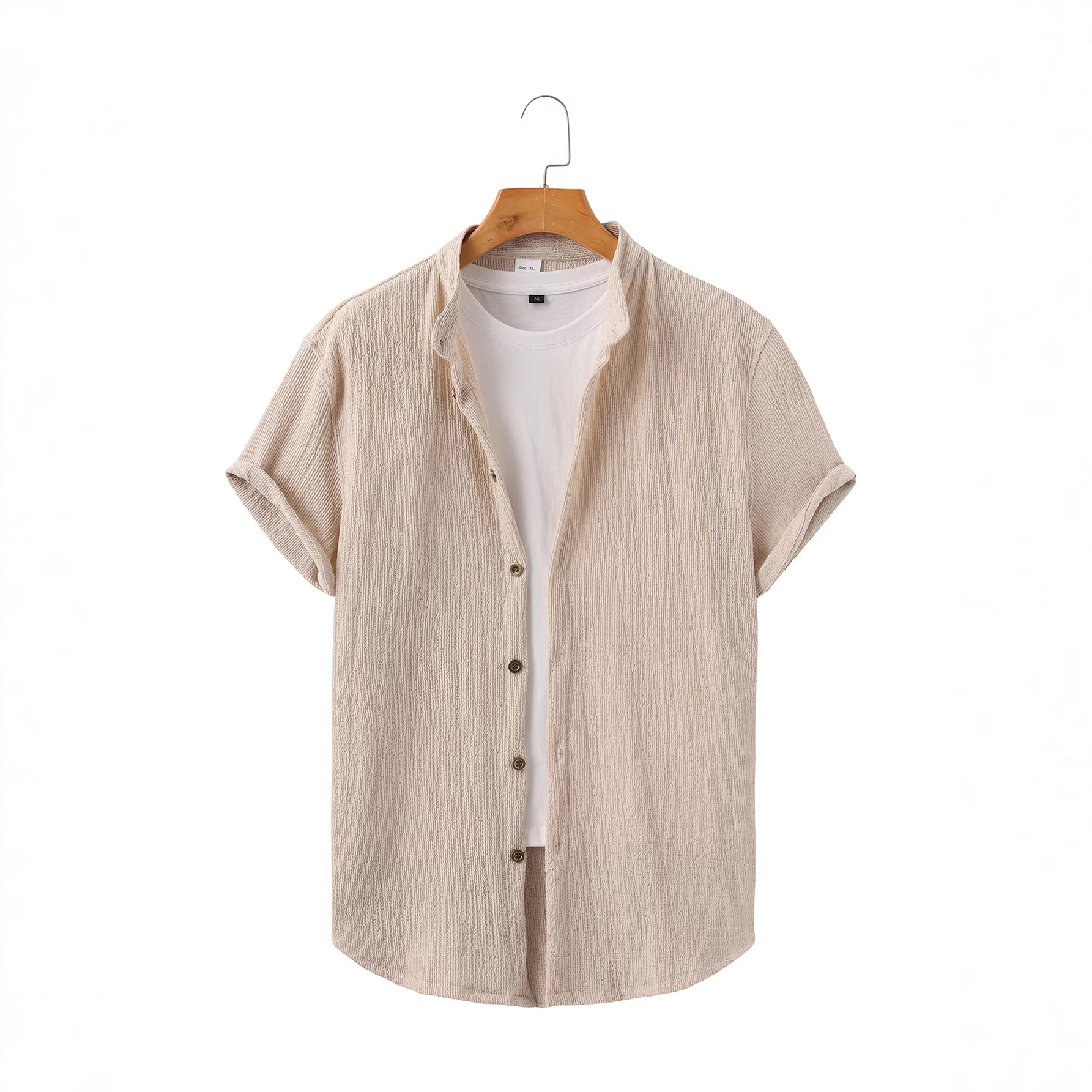 Nuevo transfronterizo Europa y América Amazon verano hombre camisa de cuello de manga corta camiseta casual ligera camiseta cardigan hombre