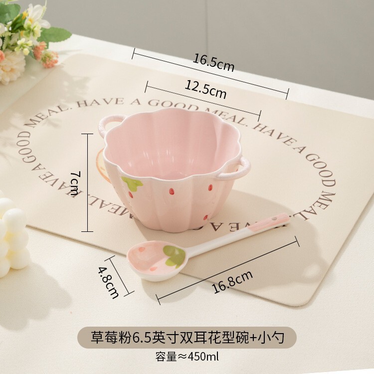下絵付食器セット、陶器製家庭用ボウル、スプーン、皿、インスタントラーメンボウル、高級サラダボウル、デザートボウル、食器|undefined