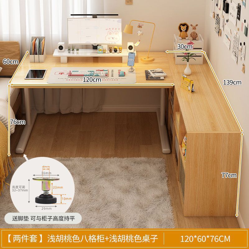 Escritorio de computadora, escritorio, estantería, escritorio en casa para estudiantes, escritorio de oficina de aprendizaje para niños, dormitorio en forma de L, niñas