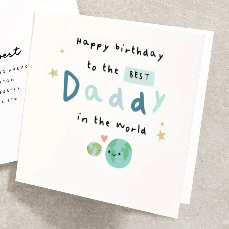 Cross-border birthday gift card, the best dad in the world, as dad's first birthday attached envelope