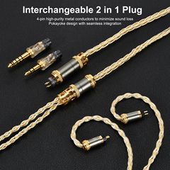 MIA蜜雅hifiイヤホンアップグレードライン6n単結晶銅メッキ銀0.78/mmcx両端交換イヤホンアップグレードライン