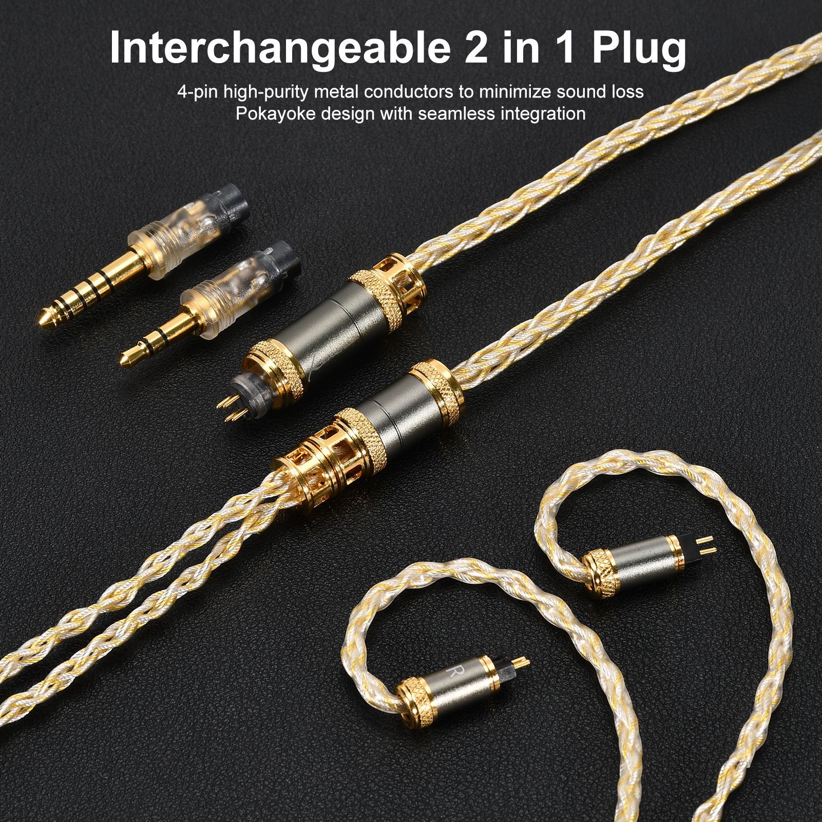 MIA miya hifi headset upgrade line 6N single crystal copper silver plated 0.78/mmcx double-ended replaceable headset upgrade line