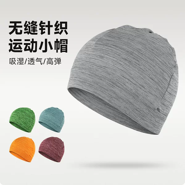 Four-season outdoor warm, windproof, moisture-wicking seamless knitted sports cap for men, with ear protection, suitable for fishing, hiking, and cycling