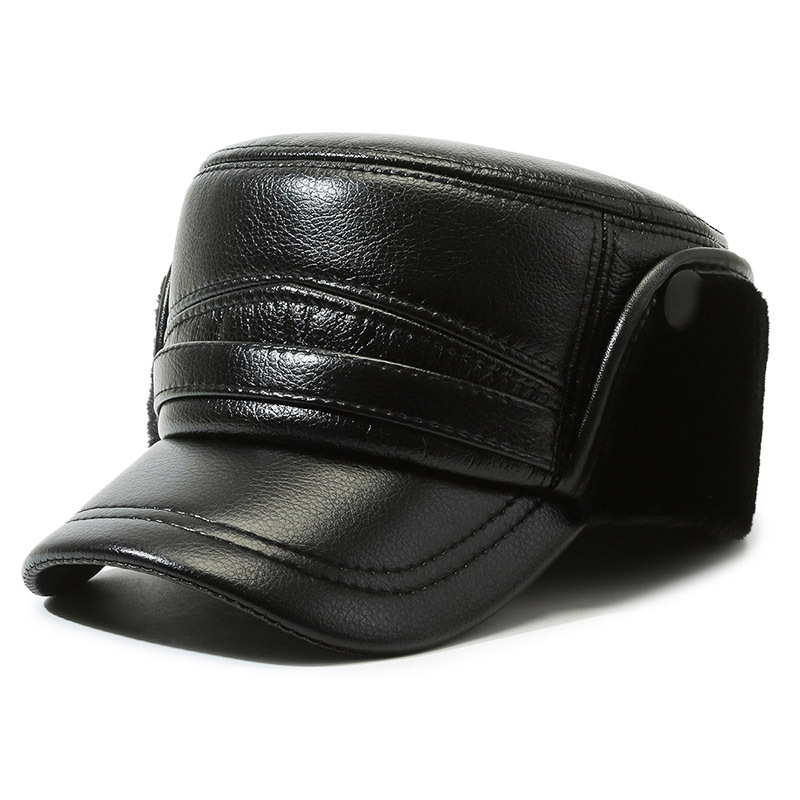 Uomo piatto superiore di mezza età e anziani, protezione auricolare calda invernale Lei Feng per gli anziani, ispessito anti freddo_voghion.com