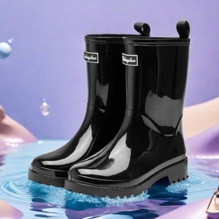 �羳���lŮʿ��Ͳ������ЬPVC��ɫ��ˮ��Ь�r�����n����ˮѥŮЬ