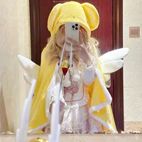 В наличии одеяло Mocha Girl Sakura Nap Универсальная пижама Sakura Mocha Girl Одеяло с кондиционером с капюшоном Плюшевое аниме.