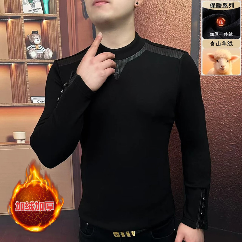 Winter Adidas--Autumn and Winter Light Luxury European Version Fleece-Lined Thickened Sweatshirt Men's Trendy Fashion High-Quality Cross-Border