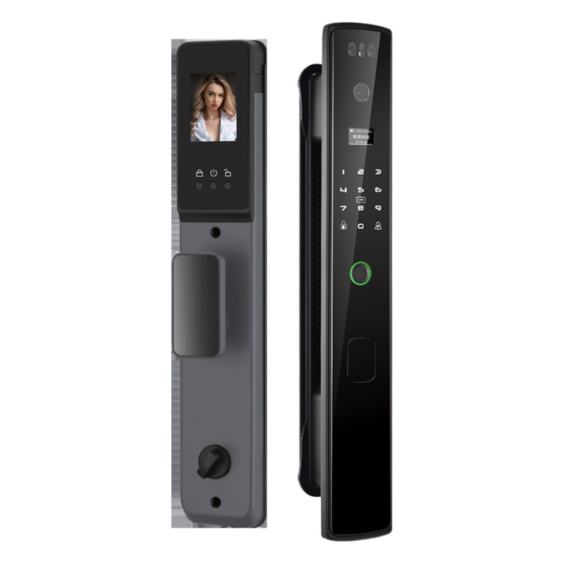 Cerradura de la huella dactilar cerradura inteligente del hogar puerta antirrobo visual gato ojo contraseña cerradura puerta de entrada reconocimiento facial cerradura electrónica de la puerta
