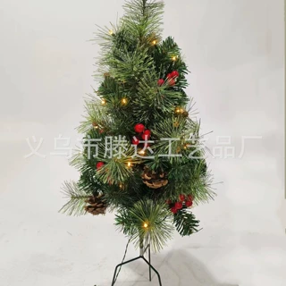 厂家跨境热销新款尺寸可选圣诞创意花环地插树圣诞藤条红果圣诞树