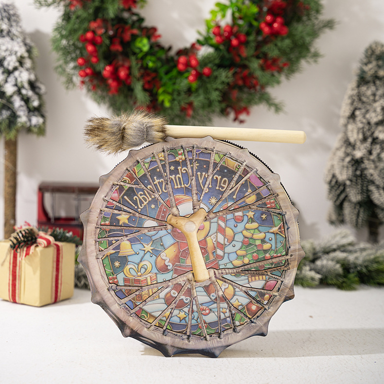 Home & Garden Christmas Decorative Drum Haube Christmas Gingerbread Man Percussion Drum Bar Atmosphere Decoration Music Drumstick_voghion.com