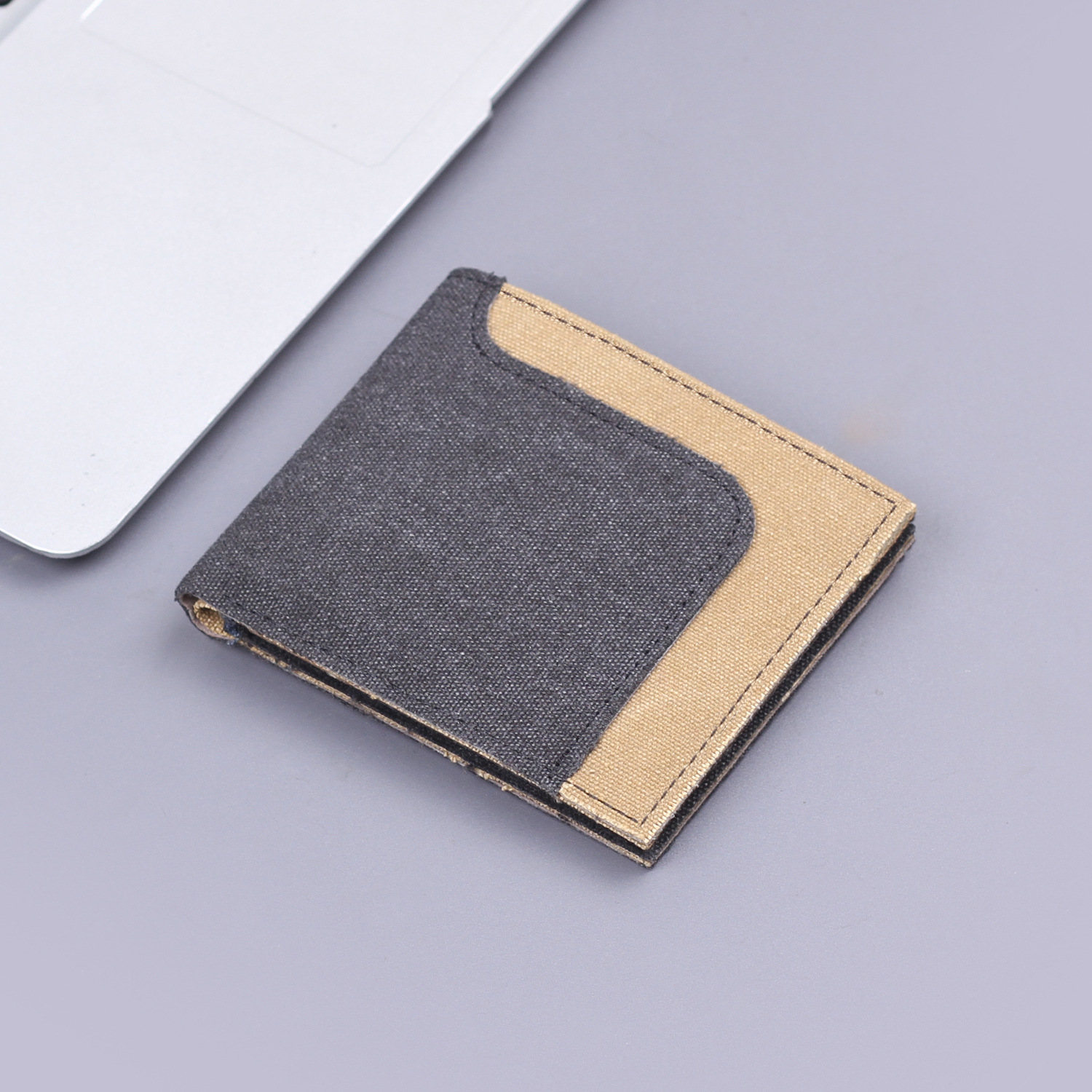 Cartera de lona corta, bolsa de tarjetas para hombres, cartera de hombres, cartera de boletos de hombre, cartera de bolsillo de jeans delgada