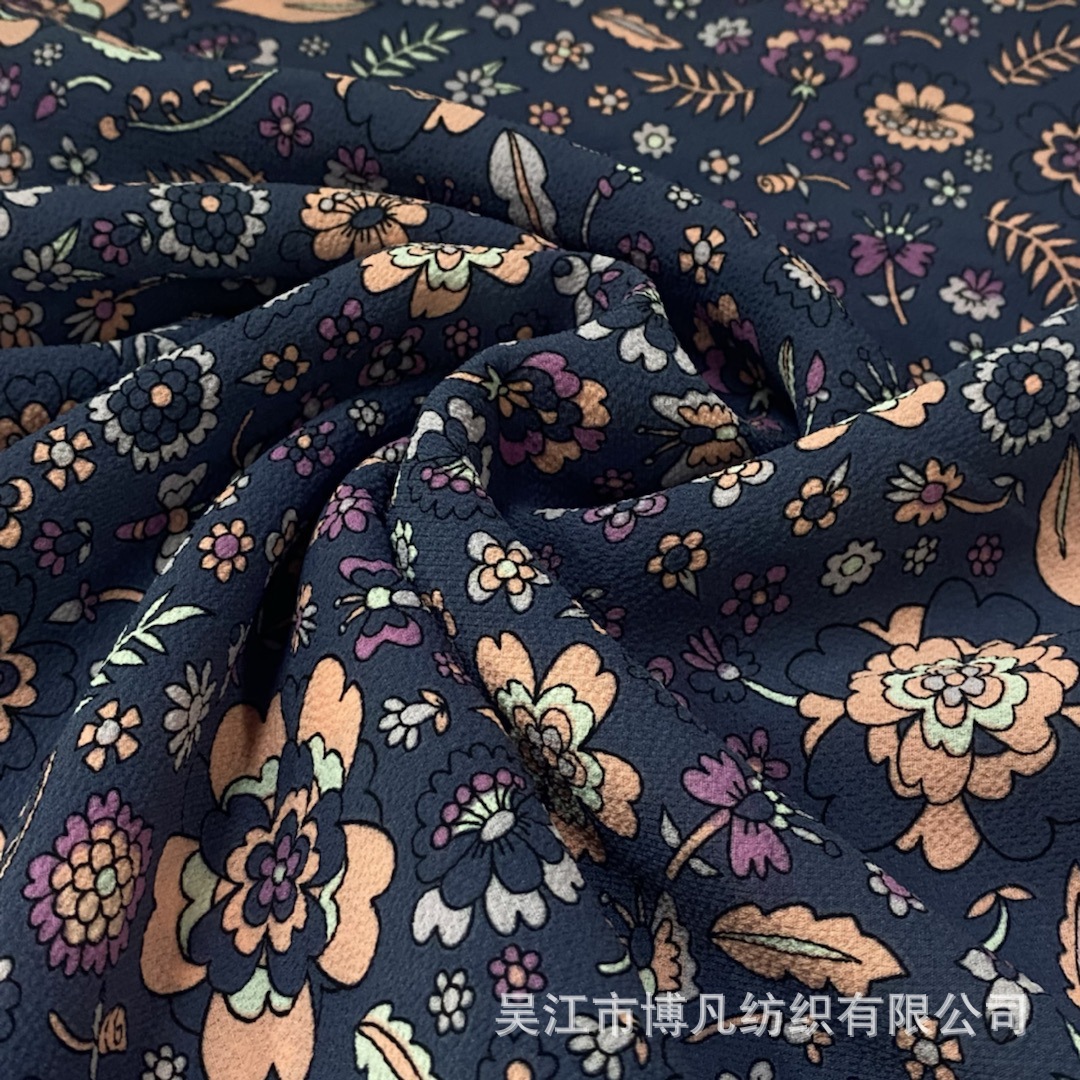 仿真丝75D50D30D有光雪纺布料围巾裙子童装面料数码印花雪纺布