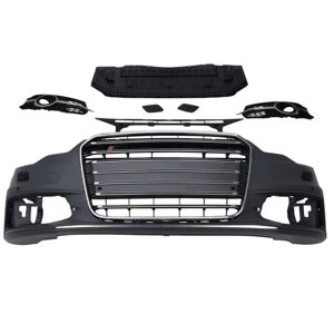 12-15 models suitable for Audi A6 color change and upgrade to S6 style, including front bumper, large front grille, and front bumper assembly