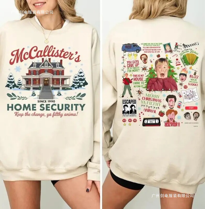 Cross-Border European Size Interesting Sweatshirt for Watching Movies at Home, Retro Christmas Movie-Watching Sweatshirt Cross-Border European Size Interesting Sweatshirt for Watching Movies at Home, Retro Christmas Movie-Watching Sweatshirt