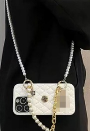 Simple y elegante patrón de rombos para iphone16ProMax perla diagonal 14 Apple 15 funda para teléfono móvil 13 mujer 16