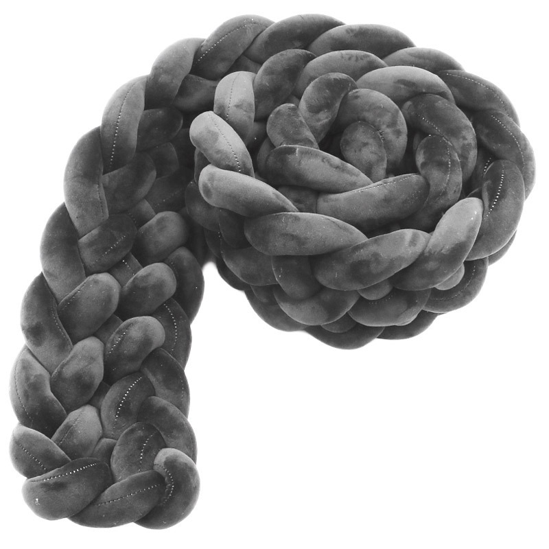 Cama de bebé tela cama cerca bolsa suave seis hebras trenzadas alta trenzada antichoque barrera de bebé grado madre