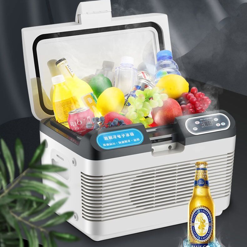 Car Refrigerator 24V Car Mini Refrigerator Dual-Use for Car and Home Portable Refrigeration Thermostat Box Hot and Cold Car Refrigerator