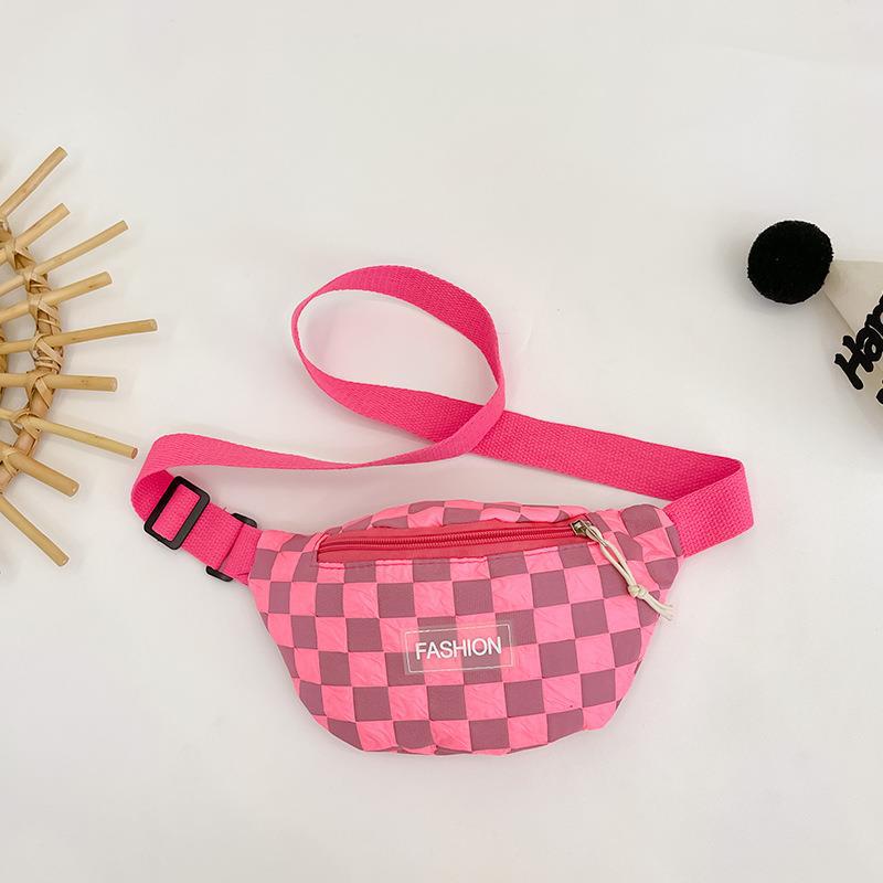 Nuevo estilo tablero de cuadros estilo occidental chico bolsa de mensajero de los niños de moda fresco bolsa de viaje pequeña mochila chica lienzo bolsa de pecho