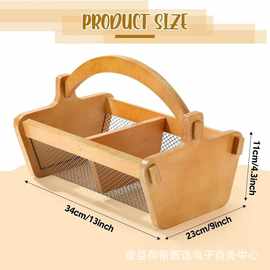 铁艺果蔬收纳筐简约木质家居杂物整理筐创意厨房置物蔬菜筐水果篮