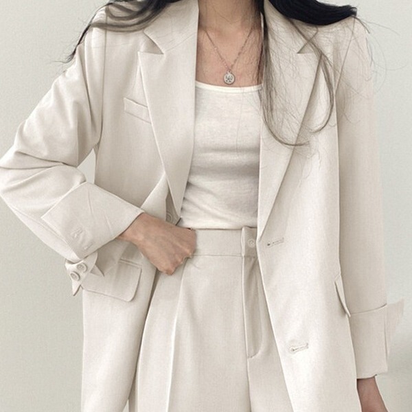 Suit Jacket High Sense Women's Spring and Autumn Design Sense Thin Niche Professional suit Temperament Slim-fit Small Suit Two-piece Set Suit Jacket High Sense Women's Spring and Autumn Design Sense Thin Niche Professional suit Temperament Slim-fit Small Suit Two-piece Set