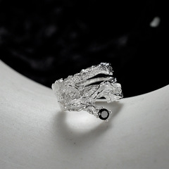 E5135 Niche Design S925 Pure Silver Openwork Irregular Texture Earrings for Women, Ins Style, No Piercing, Diamond-Studded Earrings