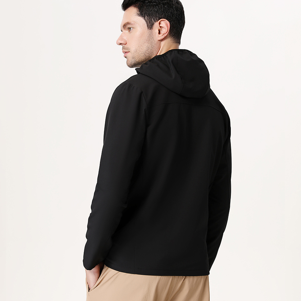 Dijia chaqueta deportiva al aire libre para hombre rápido seco transpirable correr con cremallera con sombrero ropa casual chaqueta de mangas largas abrigo transfronterizo