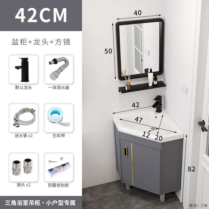 Piso lavabo gabinete combinación pequeño apartamento baño triángulo mesa de lavado esquina lavabo piscina