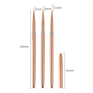 New Nail Art Stalk Pen Rose Metal Pen Nail Art Set Pen Color Drawing Line Painting Pen with Cover 3 Pack
