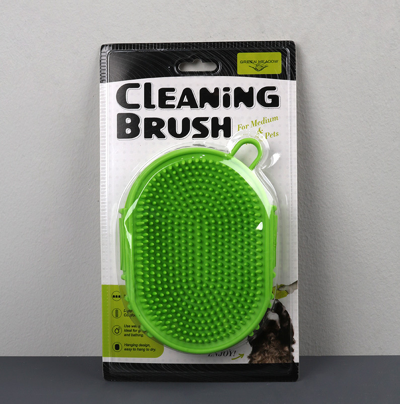 Cepillo de masaje para baño de mascotas, cepillo de doble cara para limpieza de perros y gatos, suministros de belleza al por mayor, material TPR para perros.