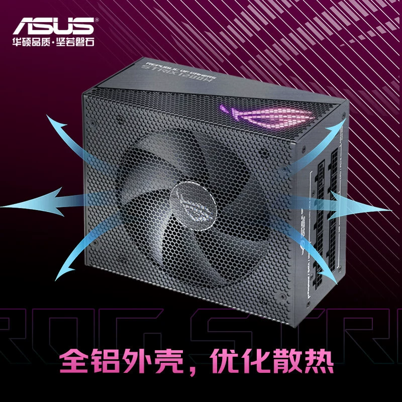 Блок питания ROG STRIX Thunderhawk 850W AURA, полнофункциональный ATX3.0, поддержка видеокарт серий 40/50, золотой сертификат