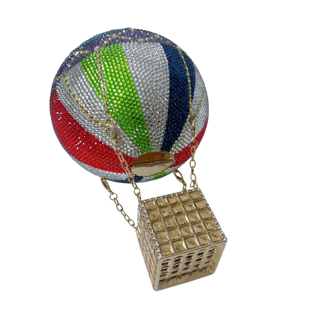 Túi clutch nữ đính đá dạ hội hình khinh khí cầu cầm tay — Khinh khí cầu bảy màu, Khinh khí cầu vàng đen, Khinh khí cầu vàng, Khinh khí cầu nhiều màu chi tiết 6