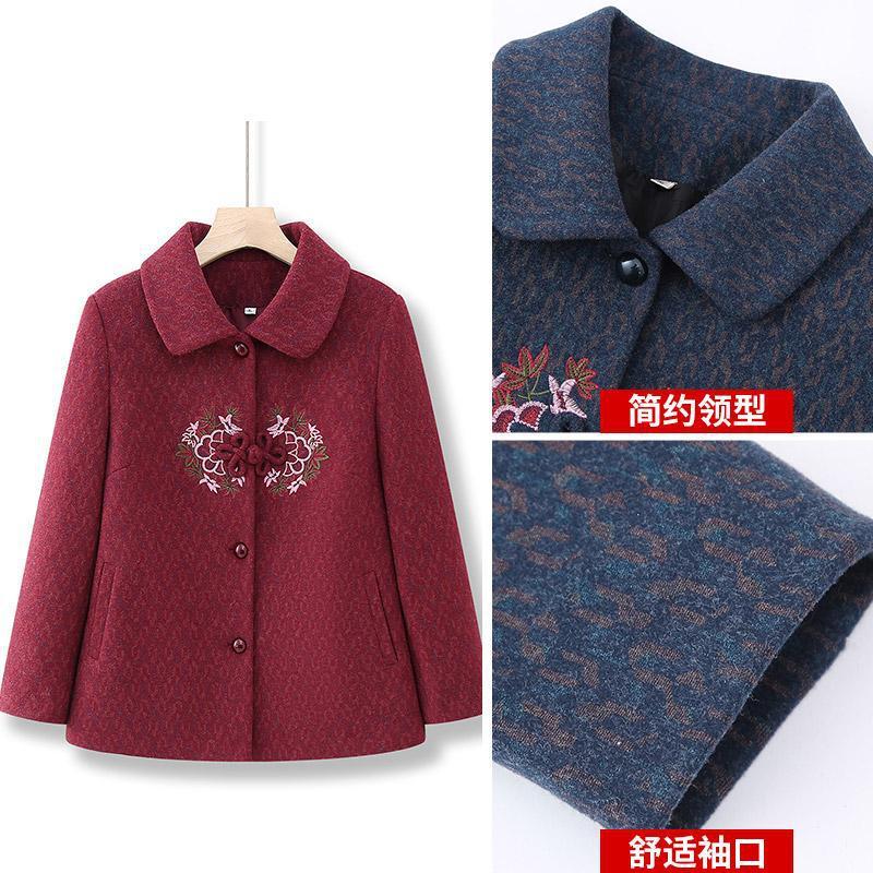 中老年人冬装女奶奶毛呢外套新款妈妈装春秋上衣洋气太太老人衣服|undefined